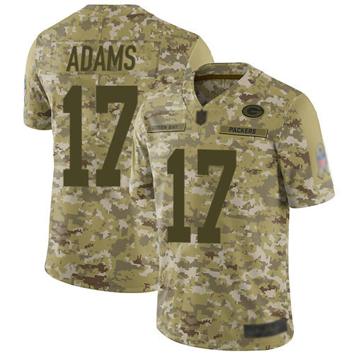 Green Bay Packers Limited Camo Men #17 Adams Davante Jersey Nike NFL 2018 Salute to Service
